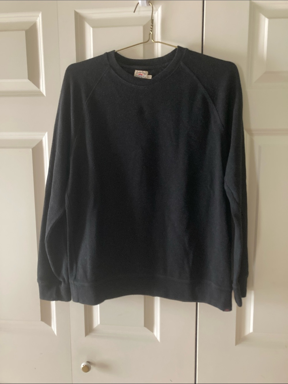 Faherty black cowl neck pullover texture sweatshirt men’s M organic cotton blend